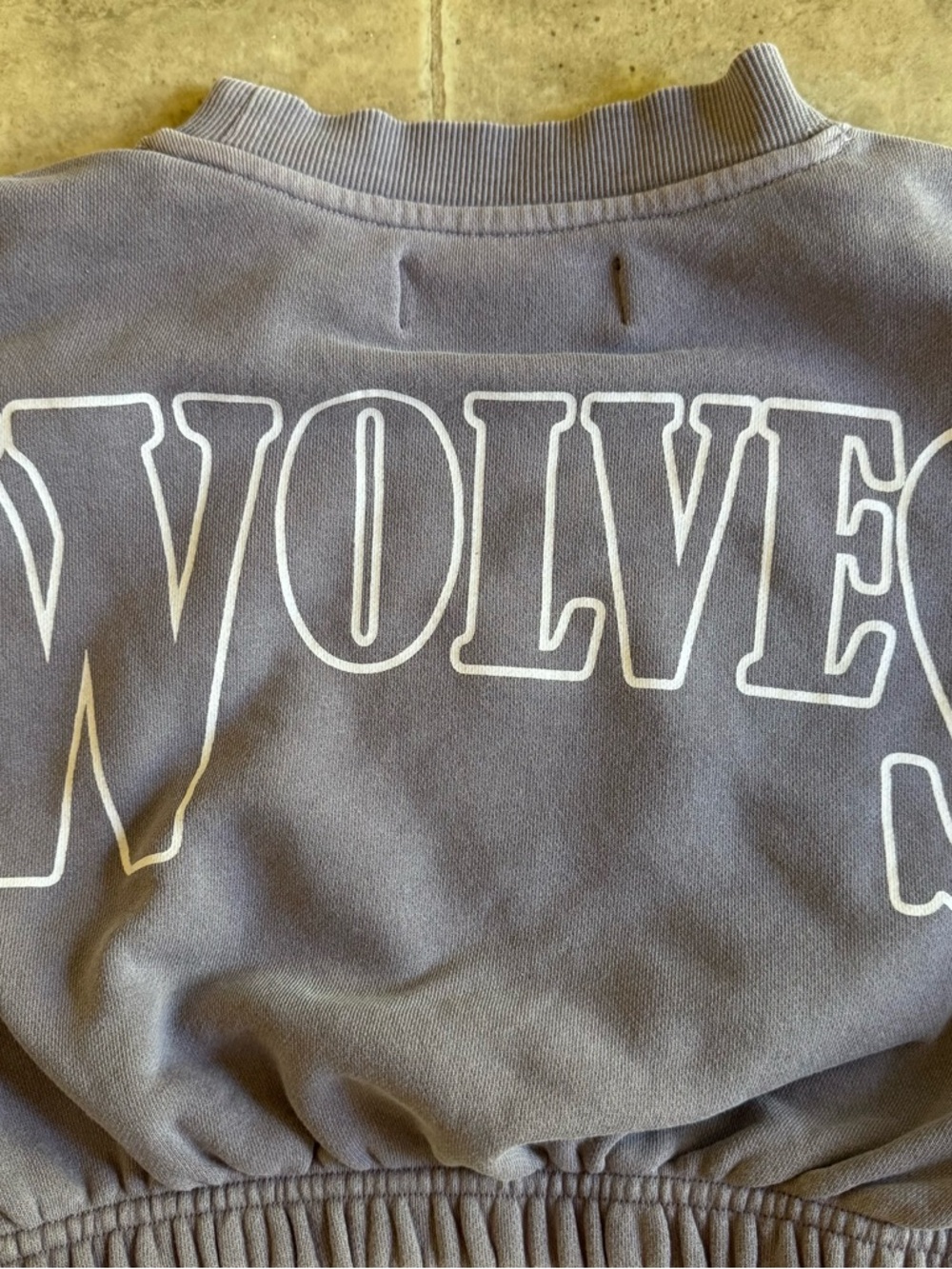 Darc Sport Wolves women’s lavender crop sweatshirt xsmall cotton - Picture 4 of 7